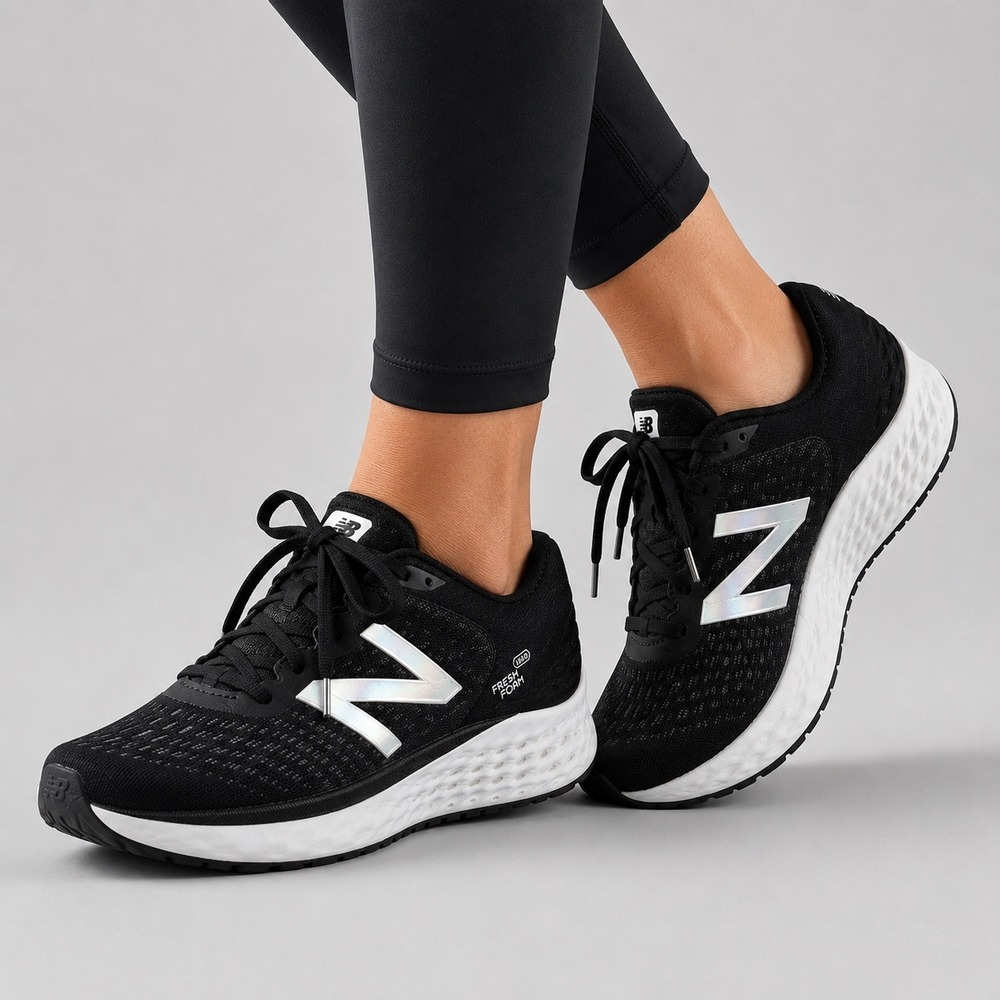 New Balance Fresh Foam 1080 v9 Womens 10 Black White Running Shoes W1080BK9
